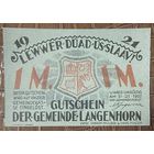 Нотгельд 1 марка 1922 год. Лангенхорн. Веймарская республика