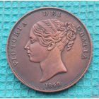 Великобритании 1 пенни 1848 года. Королева Виктория. Британия. Предложи свою цену или обмен!