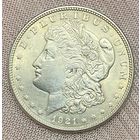Монета 1 доллар 1921 год. США. Доллар Моргана. Монетный двор Филадельфия