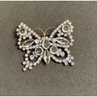 Брошка - Бабочка (2) из уранового стекла . Чехия