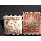 Нидерланды . Mi141-142. 1924г. Чистые без следов наклеек.