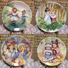 Тарелка коллекционная Дети Англия Wedgwood  винтаж костяной фарфор 4 шт