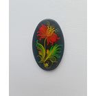 Лаковая миниатюра. Лак. Ручная роспись. 4 см х 2,5 см.