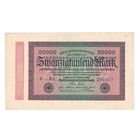 Германия 20 000 марок 1923 года. Тип Р 85b. G/D in stars. Состояние XF+!