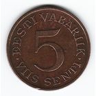 Эстония 5 сентов 1931 г. Br _состояние XF