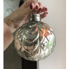 Старинная большая елочная игрушка толстое стекло редкая