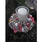 Зимний подсвечник, ручная работа