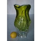 ВАЗА ЧЕХИЯ БОЛЬШАЯ ЦВЕТНОЕ СТЕКЛО СТАРАЯ 30 см ИНТЕРЬЕРНАЯ