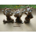 Статуэтки фарфоровые. Мишки Олимпийские Спортсмены. Полонне, 3шт.