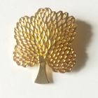 Брошь винтажная " Золотое дерево" Нежное резное  кружево.Позолота.3,5х3 см.