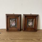 Антикварные парные картины Цветы. Италия. 3653