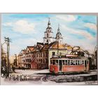 Минск. Трамвай в Верхнем городе. 1959г. Открытка.