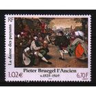2001 Франция живопись Питер Брейгель Старший (1525-1569) "Танец на горошине" Mi-3509 1х-м**