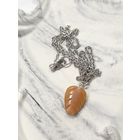 Лот С 1 РУБЛЯ! много лотов без МЦ! Кулон из натурального камня с цепочкой Бублик - Пейзажная Яшма