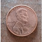 США 1 цент 2016 г., Цент Линкольна, отметка мд. "D" - Денвер , KM# 468