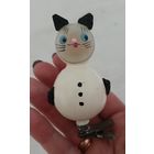 Елочные игрушки, стекло. Котик на прищепке