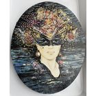 Панно на холсте масло , акрил , поталь , стразы .