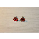 Серьги с эмалями и вставкой, клеймо П 6.