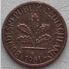 Германия 1 пфенниг 1981 г. D