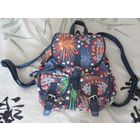 Стильный Удобный Рюкзак Карманы Ткань Джинс Эко-кожа Синий Разноцветный