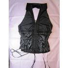 Нарядная блузка-рубашка на шнуровке, с полуоткрытой спинкой, р.46. Новая.