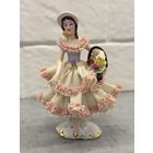 Статуэтка Дама с цветами. Кружевной фарфор. Распродажа коллекции!!!