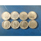 8 монет США по 10 центов