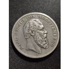 Германия. Вьютемберг. 5 марок 1875 F. Старый герб.