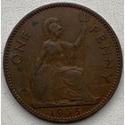 Великобритания 1 пенни 1953 г. Редкая
