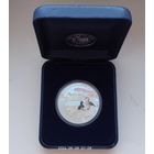 Серебро 0,999!  вес 31,1 грамм - 1 OZ. Австралия 1 доллар, 2006 Австралийская антарктическая территория - База Эджворта Дэвида. в банковской упаковке, сертификат.