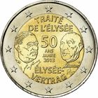 2 евро 2013 Франция 50 лет франко-германскому договору о дружбе и сотрудничестве  UNC из ролла