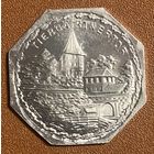 Германия Нюрнберг нотгельд 20 пфеннигов 1919 год. Ворота Тиргартнертор. трамвайный жетон