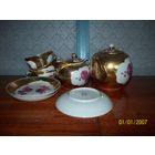 Сервиз чайный китайский неполный.1950гг,позолота.