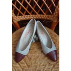 Туфли Италия 38 Винтаж 80-90 гг Привоз всё натуральная кожа текстиль Как новые