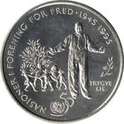 Норвегия 5 крон, 1995 50 лет ООН UNC