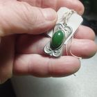 Кулон-подвеска Нефрит в мельхиоре