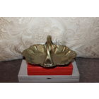 Латунная орешница, конфетница, увесистая, высота с ручкой 9 см., клеймо.