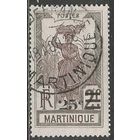 Мартиника. Уборка сахарного тростника. Надпечатка нового номинала. 1922г. Mi#107.