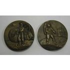 2 Настольная бронзовая медаль Гагарин Армстронг космос