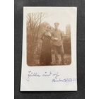 Фотооткрытка 1 Мировая война / Немецкий солдат с девушкой / подписана 1915 год