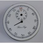 Эмалевый циферблат на секундомер  "Павелъ Буре" Швейцария. Диаметр 4.5 см. До 1917г.