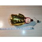 Стеклянная, ёлочная игрушка "Девочка в пальто", времён СССР, длина 8.5 см.