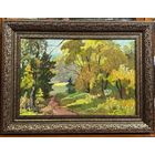 Маслеников П.В;Нар.худ;40/60см;1993г;"Осенний наряд", 1993г. ДВП, масло. Размер 40х60 см.