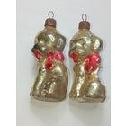 Ёлочные игрушки собачки , СССР . Под реставрацию . С рубля