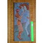 Картина из проволоки "Дедушка с конем", Размер 54 на 21,7 см. СССР.