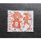 Марка Швейцария 1977 год Народные обычаи