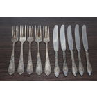 Винтажный, мельхиоровый набор столовых приборов из СССР, клеймо.