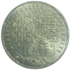 100 франков 1983 года Серебро Блеск