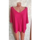 Классная майка M&S на 64-66 размер, яркая, насыщенный цвет. Невероятно мягкая и приятная на ощупь. Длина 62 см, ПОгруди 72 см, должна быть свободненькой, рукав ниспадает. Очень классная, состояние отл