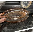 Блюдо селёдочница РЫБА купоросное стекло 1950-е года